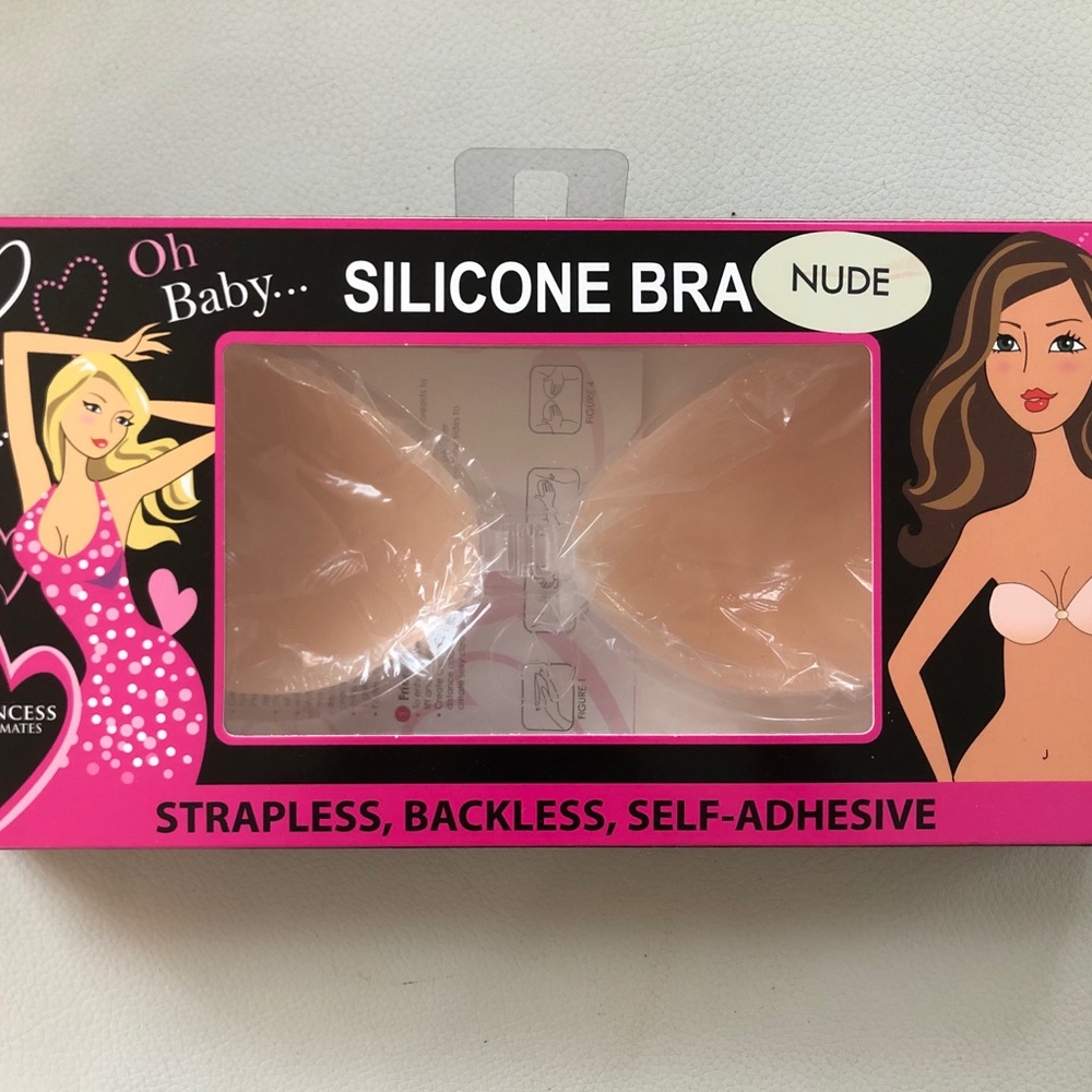Backless, Strapless, Self Adhesive Bra.